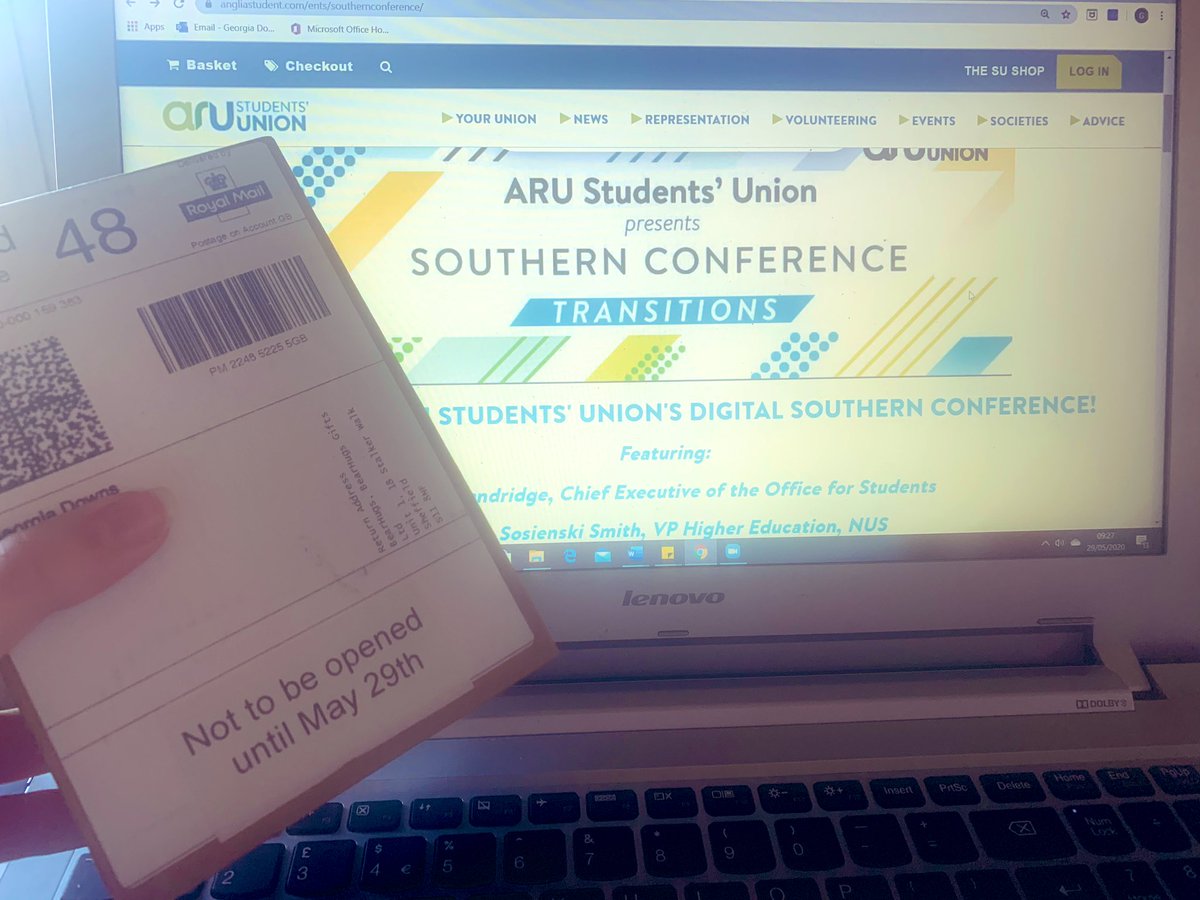 Its been like waiting for Christmas but I can finally open what I hope is biscuits 😅 Looking forward you the rest of the day 😬#ARUSouthernConference
