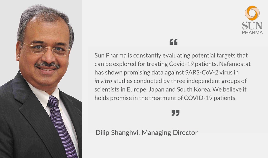 SunPharma_Live's tweet photo. Sun Pharma receives approval from Drugs Controller General of India (DCGI) to initiate clinical trial with Nafamostat in #Covid-19 patients

Read more https://t.co/r0zwQnbKMX https://t.co/IeLIxxfnCm