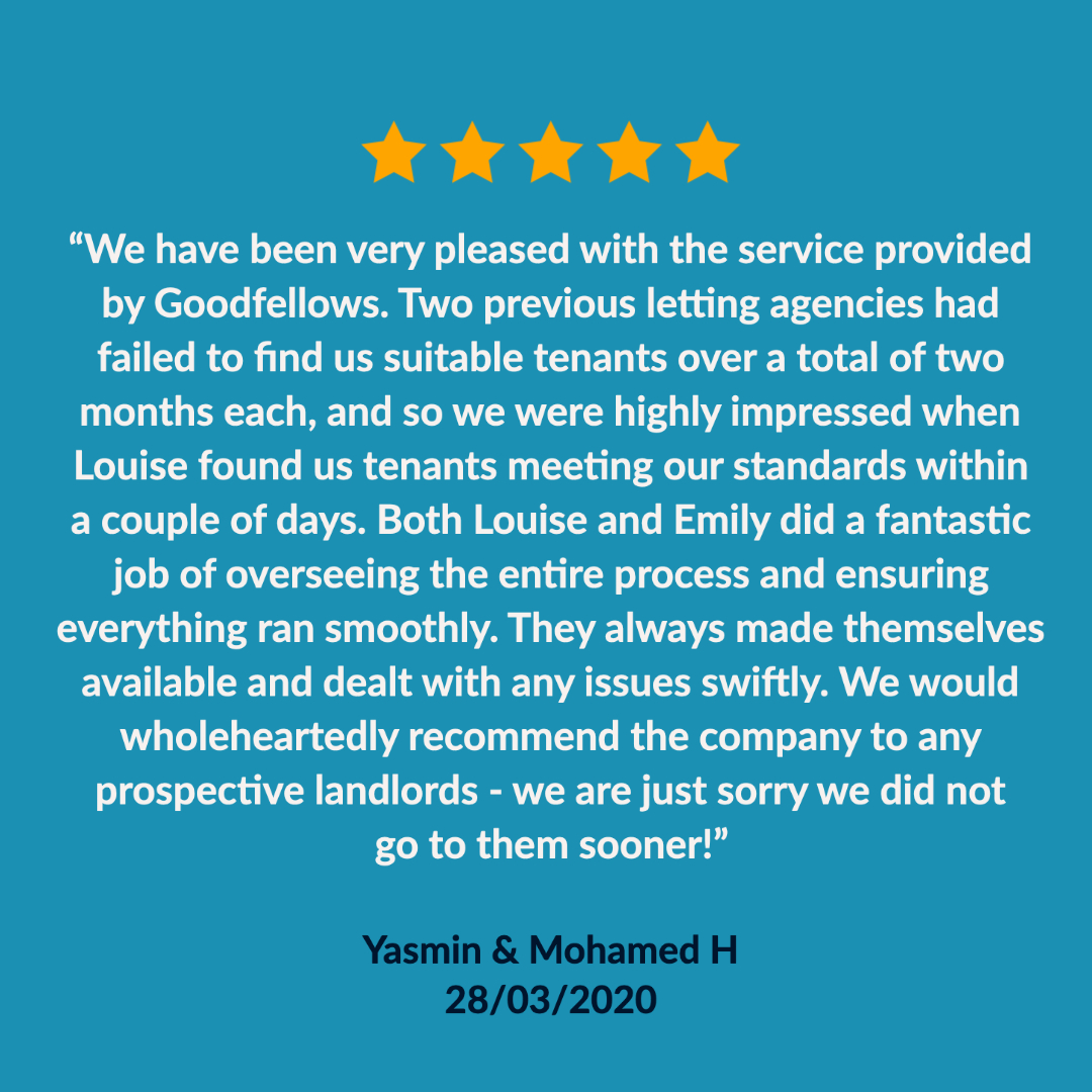 Another excellent review, well done team!

#Covid-19 #CustomerService #OurTeam #FREEvaluation #EstateAgent #EstateAgency #Letting