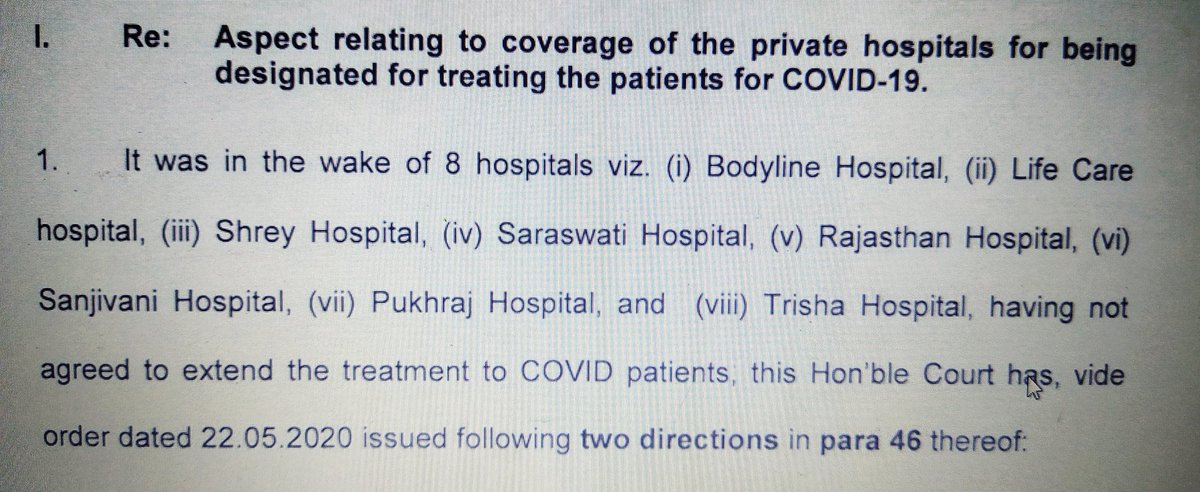 satishjha's tweet photo. These eight private hospitals in Ahmedabad to agreed to treat covid-19 patients after high court asked the govt to prosecute them under disaster management act. https://t.co/tLbAA2hGMF