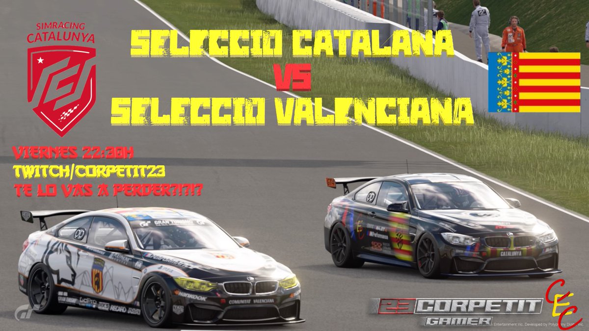 ESTA NOCHE TENEMOS EVENTAZO!!!!
A las 22:30h tenemos la semifinal y la final de la @CatalanaSelecio contra @ValencianRacing !!!

Os esperamos en mi canal de <a href="/TwitchES/">Twitch ES</a> 
<a href="/CECcomunidades/">CEC Campeonato Español De Comunidades</a> <a href="/RCOCKPITS_Sim/">RCOCKPITS</a> <a href="/Thunder_Clothes/">Thunder Clothing</a> @r2gvideo