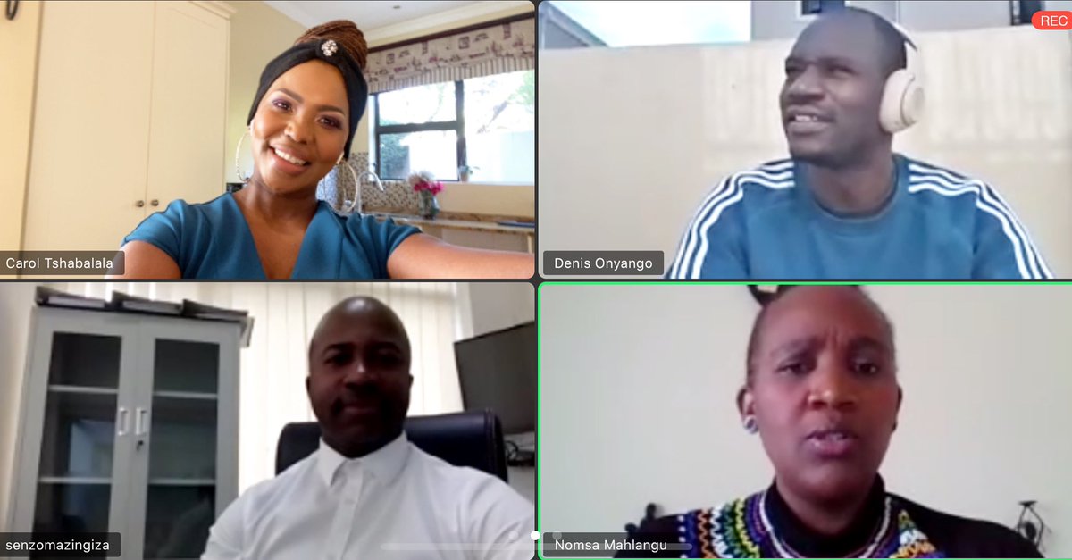 SimplyCarol8's tweet image. Such a pleasure hosting the Gauteng Department of sports, Recreation Arts and culture, Africa month discussion on the impact of Sport in Africa with these great ambassadors 💫💪🏽 #VirtualHost #WorkFromHome