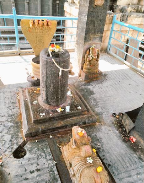 A perennial underground water spring keeps flowing from the base of the Shiva Linga even though it is about 17 to 18 feet higher than the Pennar river which is dry for most of the year. This underground water spring is called Bugga in the local Telugu language.(2/5)