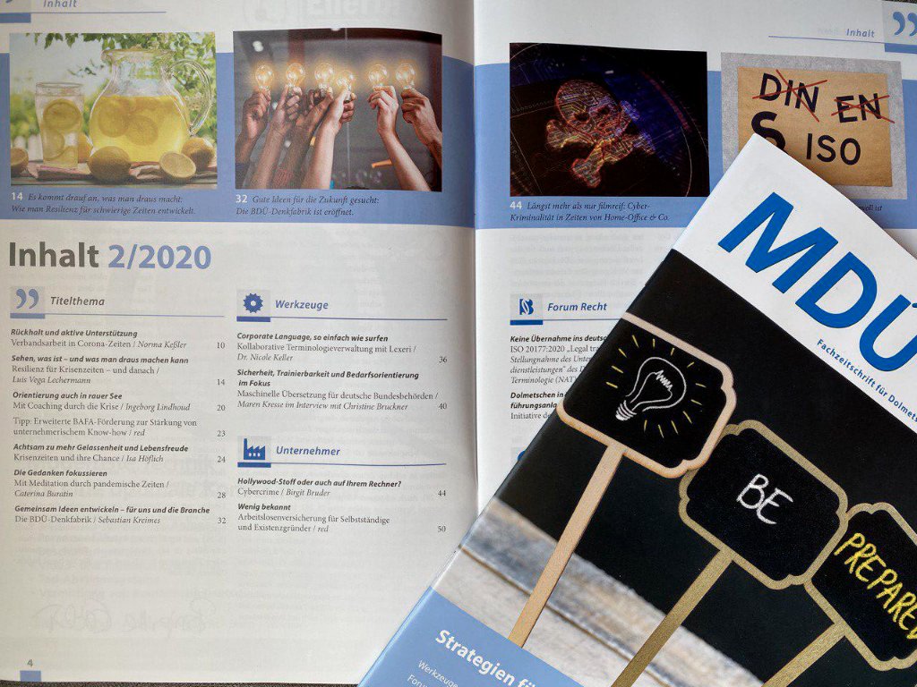Mit Resilienz, Achtsamkeit und starkem Rückhalt auch in Krisenzeiten den Kurs halten: Darum geht es in MDÜ 2-20. Für Mitglieder und Abonnenten jetzt online lesbar, und ganz bald auch gedruckt im Briefkasten! #mdue #bdue #support #xl8 #1nt