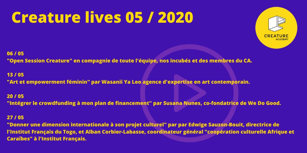 ☀️Le mois de mai touche à sa fin. Nous tenons à remercier tous les intervenants qui nous ont fait le plaisir de participer à nos lives ! 
Voici les replays disponibles sur notre page Facebook
#entrepreneur #culture #féminisme #togo #crowdfunding