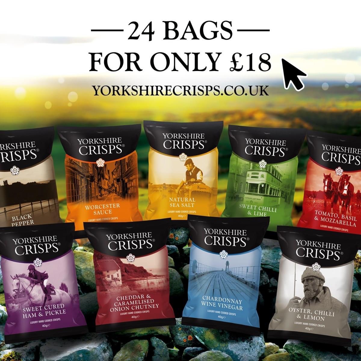 ‼️EXCITING NEWS‼️

Boxes of our single bags of crisps are now available for purchase from our website! 

Perfect for lunches and picnics - and FREE delivery! 

Head to yorkshirecrisps.co.uk to buy yours now