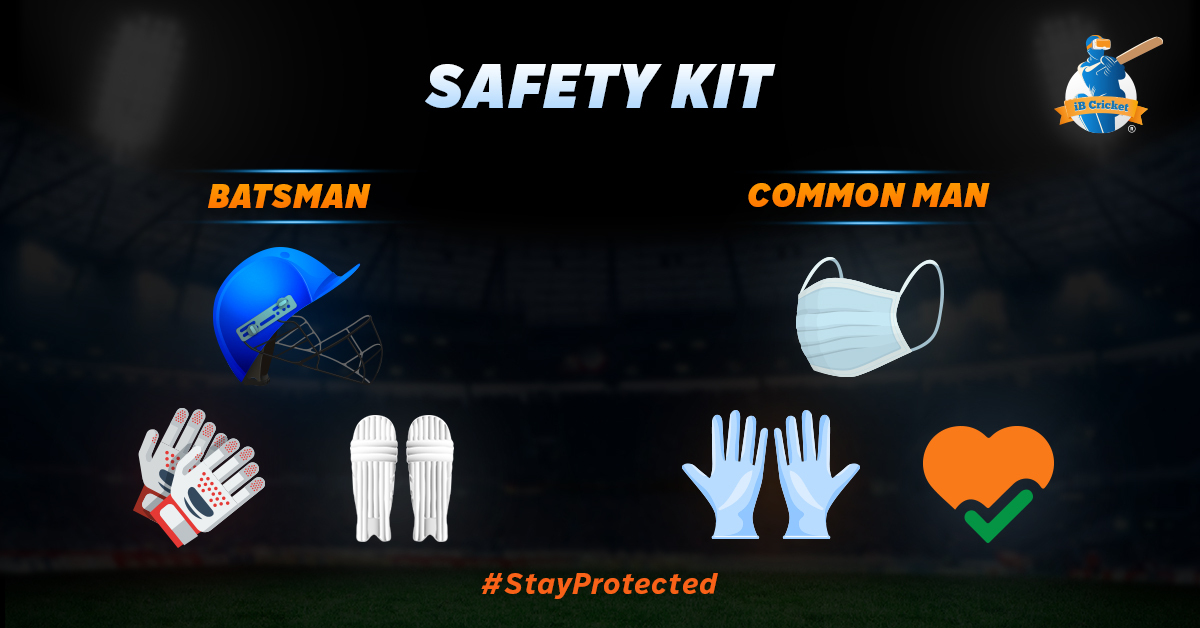 playiBCricket's tweet photo. Safety ALWAYS comes first, be it inside the stadium or outside our homes! 

#StayProtected #Safety #StayHome https://t.co/9JeIR1SGnQ