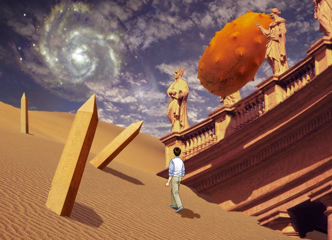 HDDバックアップの中で1番古いフォルダから発掘…めちゃくちゃ恥ずかしいけど、こんなご時世だしサービス精神と露出癖が勝ってしまって〜超古い絵その,16_φ(≧w≦;;)

コレは3点ともシュールファンタジー系連作作品のサンプルとして描いた絵
実現しなかったけど……(^^;; 