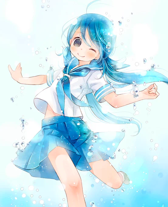 暑いから涼し気な絵を貼る。その2。
ソーダ水。 