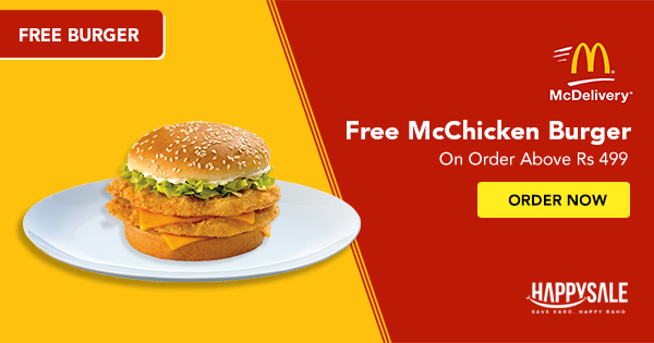 HappySaleIn's tweet photo. Order now on McDonald's and get free McChicken burger on order value above Rs. 499*!

🍔🍟---> https://t.co/T8WPALnfLn https://t.co/dWwOF8gLRq