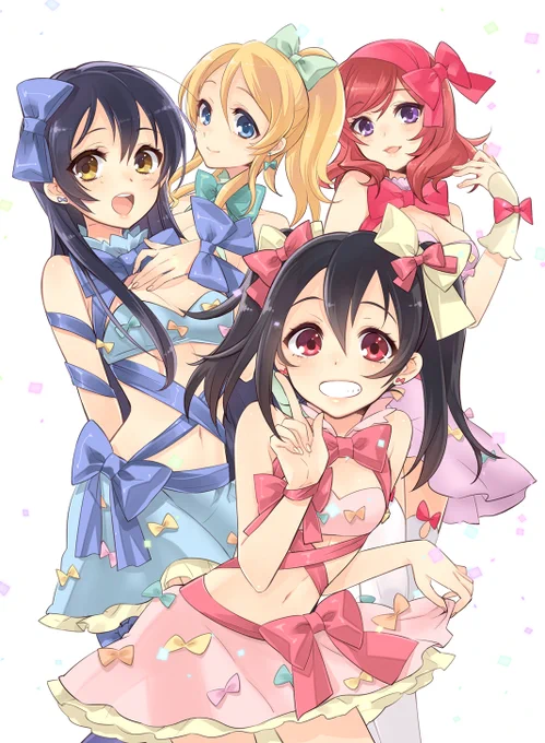 なんと!10周年!!おめでとうございます?✨ファンアートたくさん描かせてもらいました。。大好きな子達!懐かしい絵をいくつか貼ってお祝い☺️ #ラブライブ10周年 