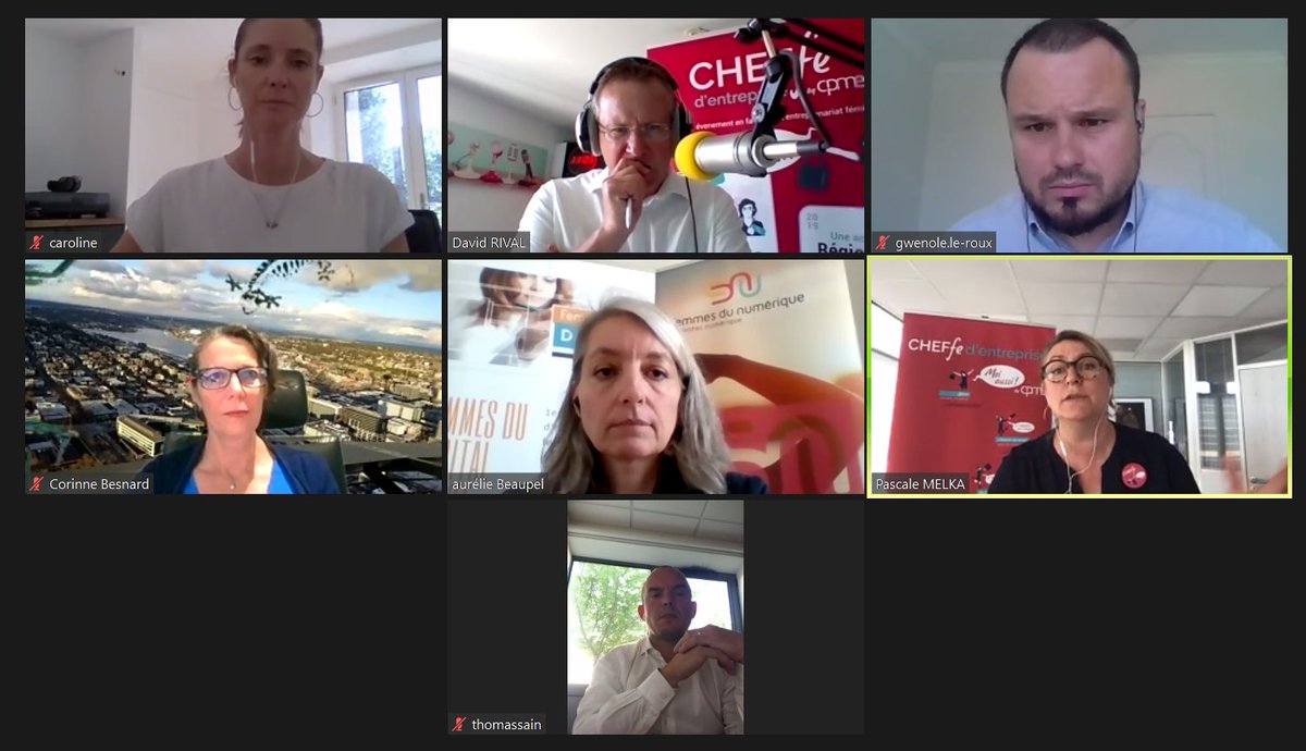 CheffeCPME's tweet photo. 📢 Vous étiez nombreux·ses à suivre notre 1ère #webradio  "Cheffe d'entreprise, à vous la parole !". Merci aux participant·es, invités @FemmesBretagne @FDOuest @FCE_Pdl, animateur David Rival et partenaires @Bpifrance @BNPParibas @AG2RLAMONDIALE @Prefet44 @paysdelaloire @CPMEPDL https://t.co/xEJAcvEUoZ