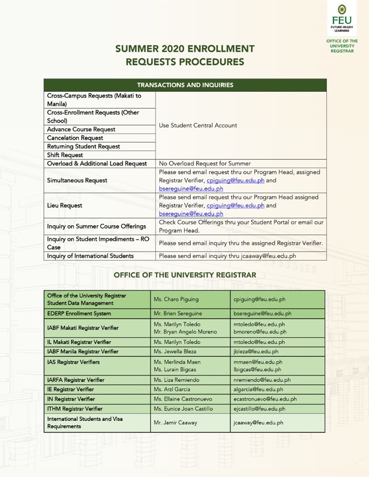 FarEasternU's tweet photo. #FEUSummer 2020 course offerings can now be viewed in your student portal accounts. https://t.co/rRC1ErB3nx
