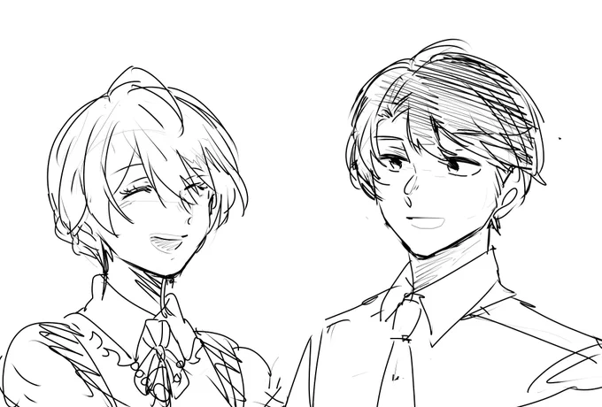 前にちょこっとだけ描いたこのめちゃくちゃ過保護なPと歌織ちゃんもっと描きたいんだけど、男の人って本当にこれまで描いてこなかった分描き方すらろくにわかってなくって難しい。なんでくびれないんだ腰と足のつながり難しいとても。でも色んなプロデューサーと歌織ちゃんを描きたいから男の人もな 