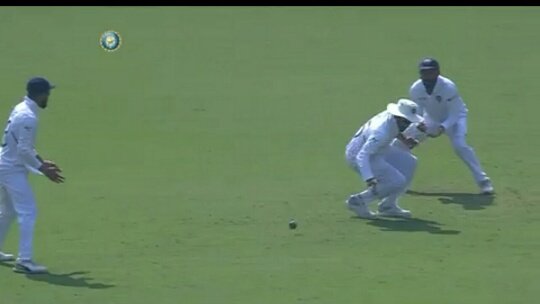 Incident from Ind v Ban 1st Test Match at Indore.Bangladesh comes to bat for 2nd innings and they are 4 down. Then comes Mushfiqur Rahim to bat and imagine what ?He gets dropped by Rohit Sharma at slips , of Shami& #39;s bowling
