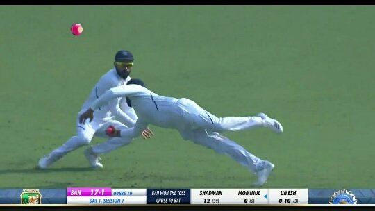 Want to say that Rohit Sharma being on the peak of his career didn't ignore the mistakes he made. Instead he again practiced for catches and then there was result.This incident from India's first pink ball test and here is Rohit Sharma