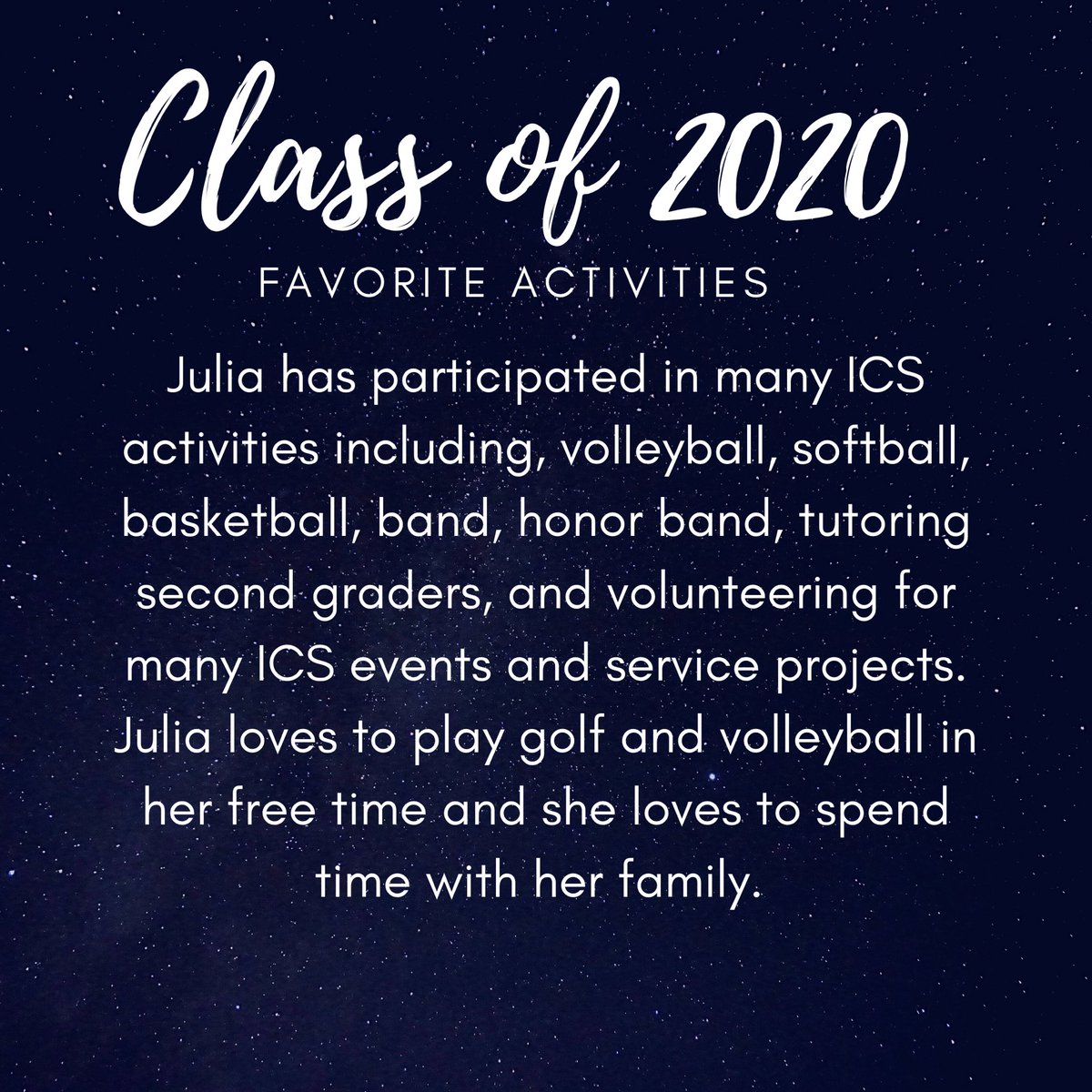 mrsdangelo_ICS's tweet image. Today’s Class of 2020 spotlight -Julia Kret! In just three years, Julia made major contributions to ICS band, athletics, and academics! Congrats on all of your achievements, Julia! Your ICS family is proud of you! #GreatGrad🎓 #IncredibleCatholicStudent #Classof2020