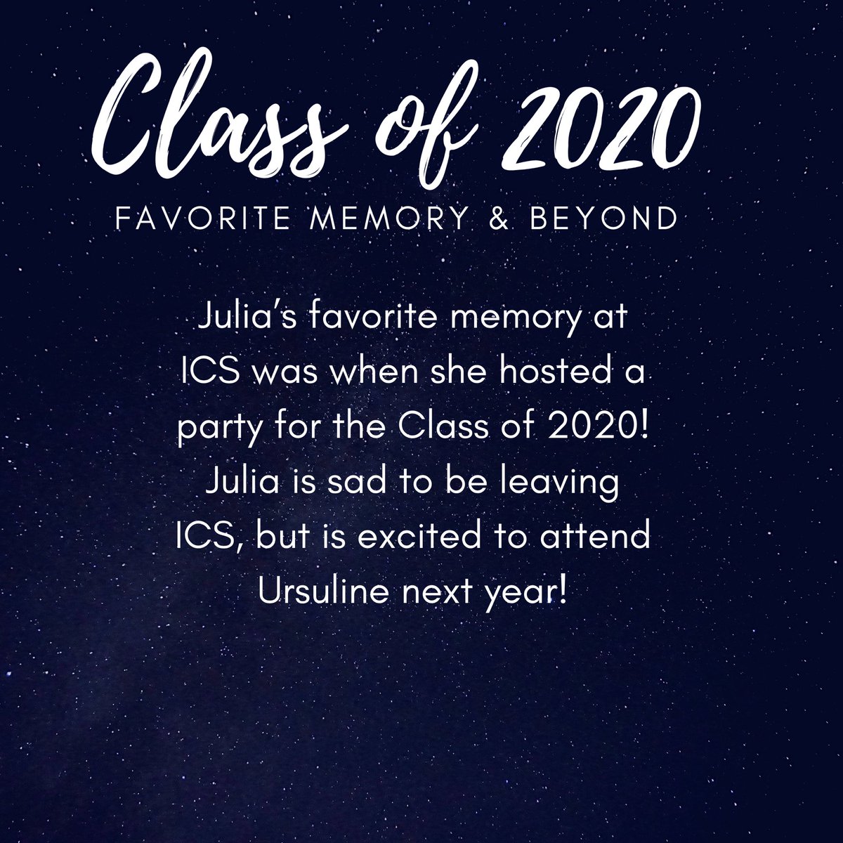 mrsdangelo_ICS's tweet image. Today’s Class of 2020 spotlight -Julia Kret! In just three years, Julia made major contributions to ICS band, athletics, and academics! Congrats on all of your achievements, Julia! Your ICS family is proud of you! #GreatGrad🎓 #IncredibleCatholicStudent #Classof2020