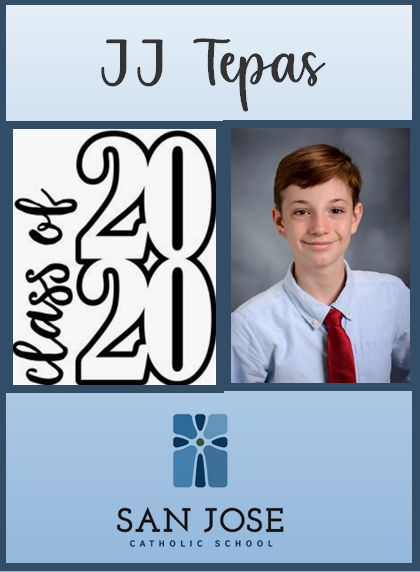 SanJoseCSJax's tweet photo. 8th grade Spotlight of the Day! We are so proud of our 8th graders and are excited to see where their journey leads them. Their presence on our campus will be greatly missed. Congratulations, Class of 2020! #sanjosecatholic #classof2020 #catholicschoolstrong https://t.co/CKrQh8w43b