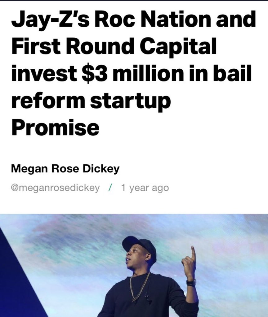 34.Jay-Z raised $6M for education & future college students at SC Foundation Gala (2019)Jay-Z invested $3M in bail reform startup Promise (2019)Jay-Z & Roc Nation filed new lawsuit in pursuit of Mississippi prison reform (2020)