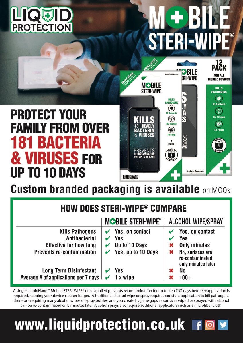 BradyBunch1965's tweet photo. @EssexPR Id just like to thank Adam for tweeting about @liquidprotect product Steri-Wipe. I’m delighted they are working for you Adam
We’d like to thank you and your followers with a discount code for 10% which is 

OWL2020 

go to 

https://t.co/sytH0vvq81 
to get your discount https://t.co/YWGMfvpW5H