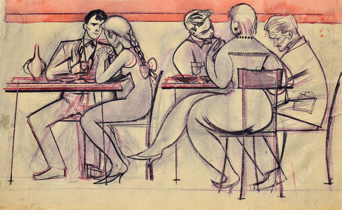SovietArtBot's tweet image. "In the Cafe"
Victor Zaretsky, 1960