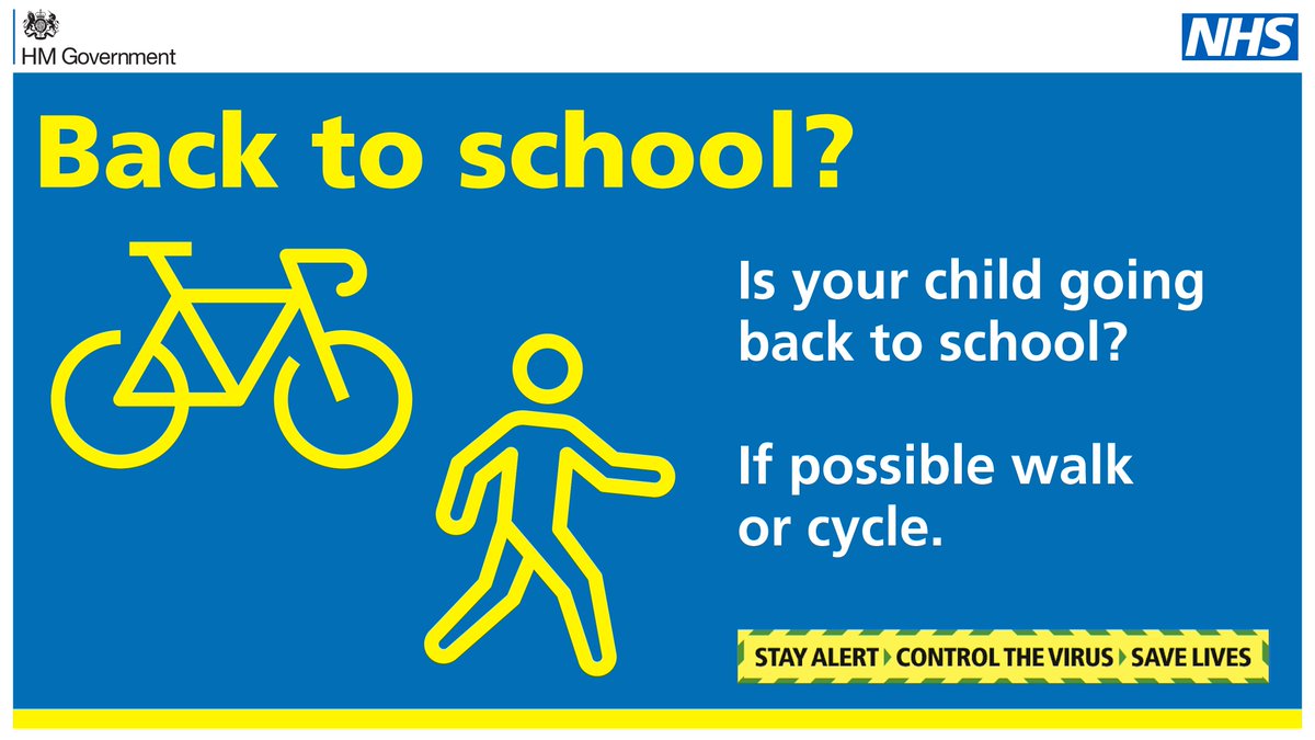 transportgovuk's tweet photo. If your child is going back to school on 1 June, walk or cycle with them to and from school if possible.
 
Find out more 👉 https://t.co/GDy7xiumWX #TravelSafely #StayAlert https://t.co/fgoMdZNlaR