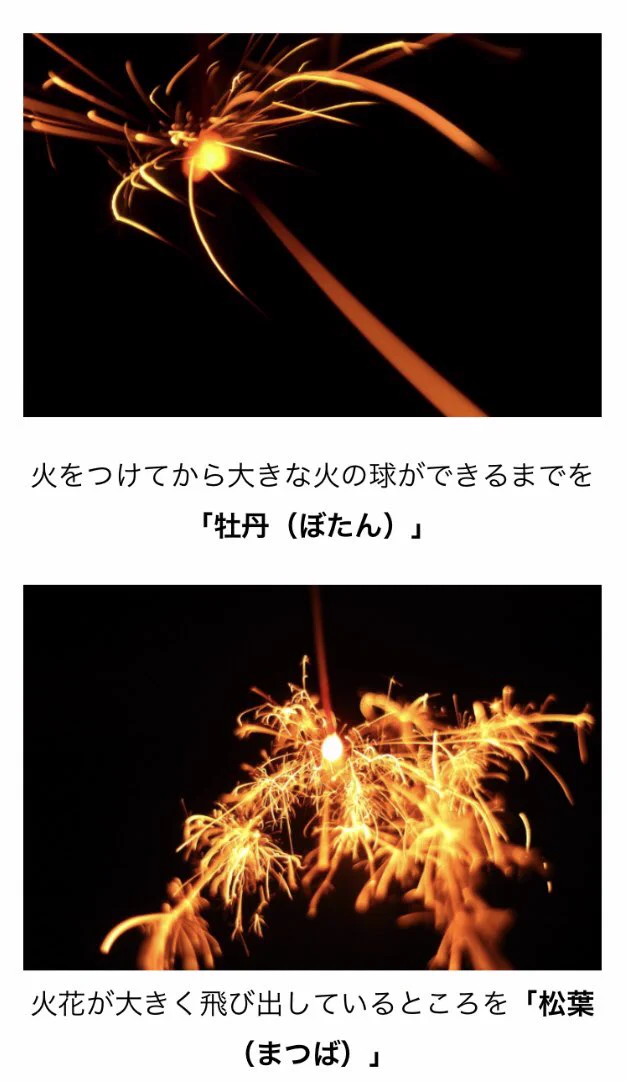 線香花火の火花に名前があった！？とても綺麗な名前だけど、、、www