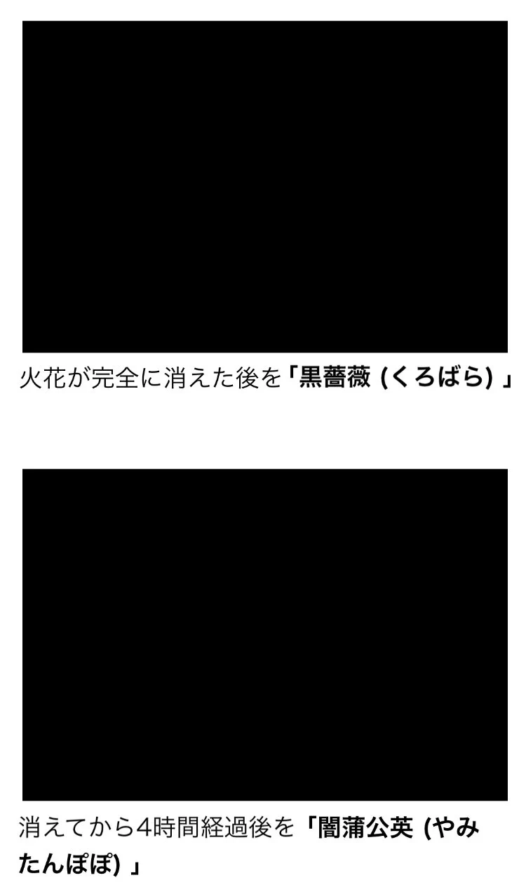 線香花火の火花に名前があった！？とても綺麗な名前だけど、、、www