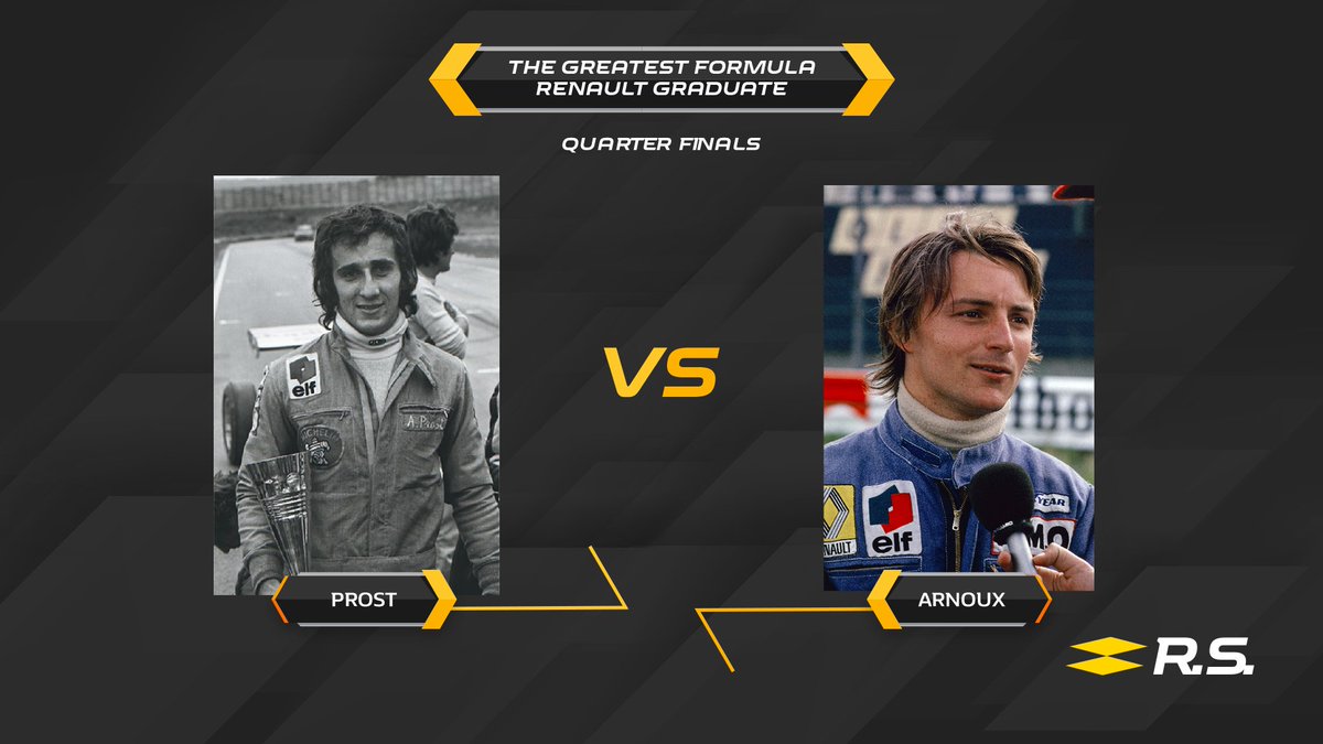 RenaultSeries's tweet image. Last Round of the Quarter Finals of the Greatest #FormulaRenault Graduate tournament is today! 
Make sure to support your favourite driver: @Prost_official or Arnoux?

👉 formulerenault.com/quarter-finals…