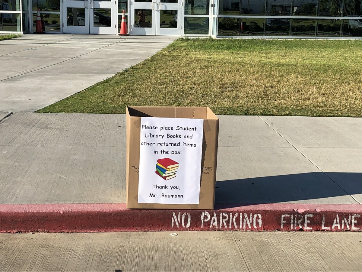 Blanson students. The box to receive student library books and other materials will be outside the school today from 8am till 11am. This is your last opportunity to turn in items till the next school year. @BlansonCTEHS @2020Committee #BlansonReady #BlansonBold #BlansonBred