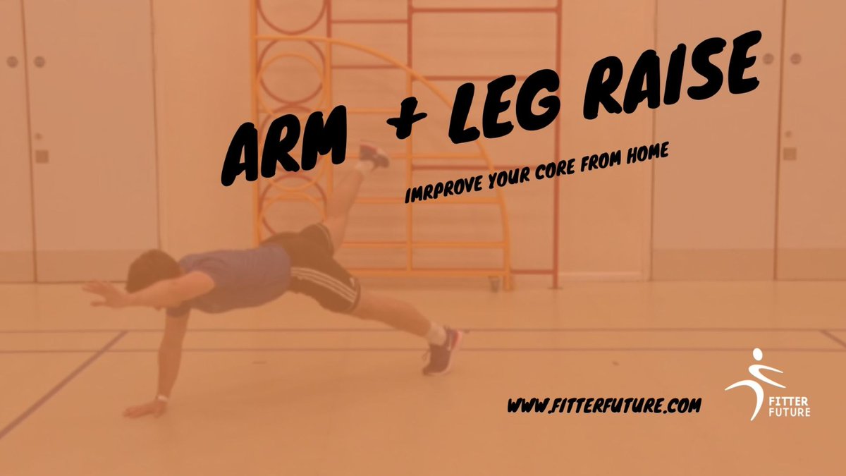 Last home workout of the week is the arm &amp; leg raise. A fab exercise, strenghtening your core &amp; heping with balance &amp; coordination.

For more free home workouts, sign up for free at fitterfuture.com/covid-19-respo…