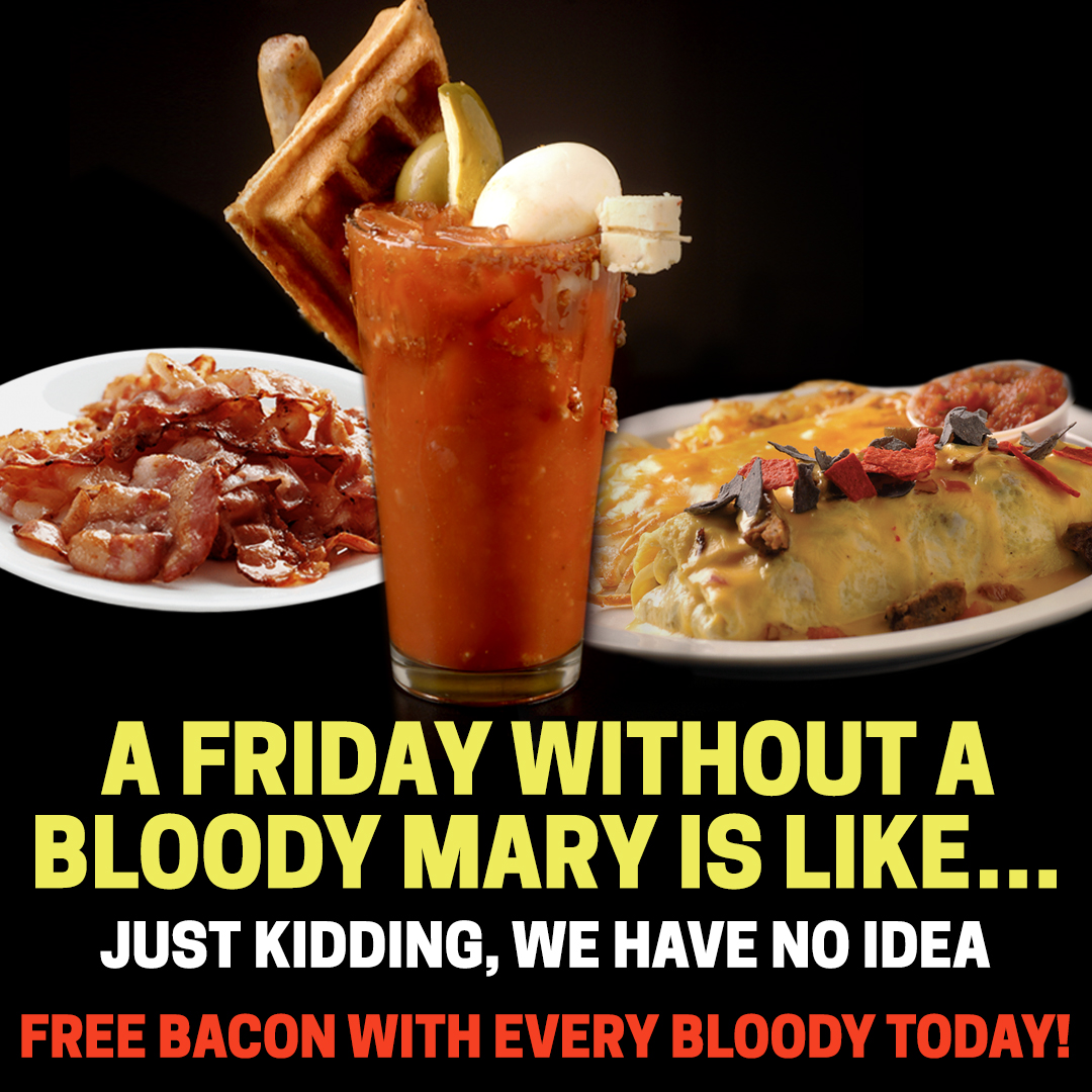 BCandPub's tweet photo. HAPPY FRIDAY EVERY-BLOODY! Stop by and start your weekend off right with one of our Bloody Mary's! The best part!? You get FREE Bacon with each one (dine-in only). Open 8AM to 2PM for dine-in, carryout and delivery! https://t.co/vokGoEHMRW