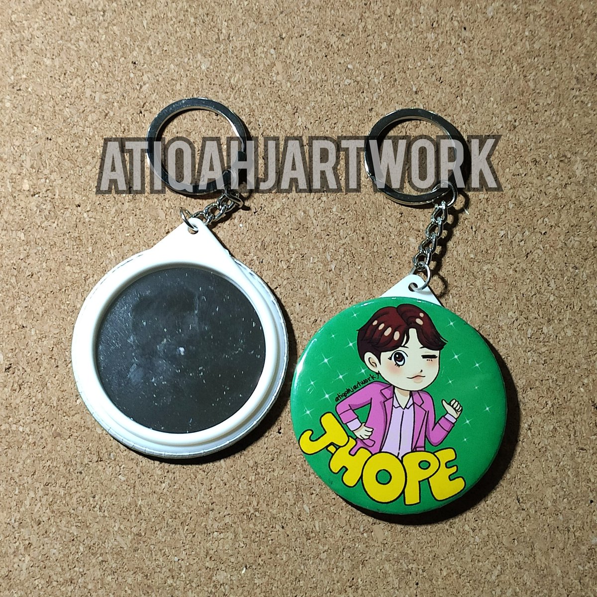 BTS Chibi fanart mirror keychain. Only a few left. DM me for availability.RM8/pc, RM20 for 3 pieces.