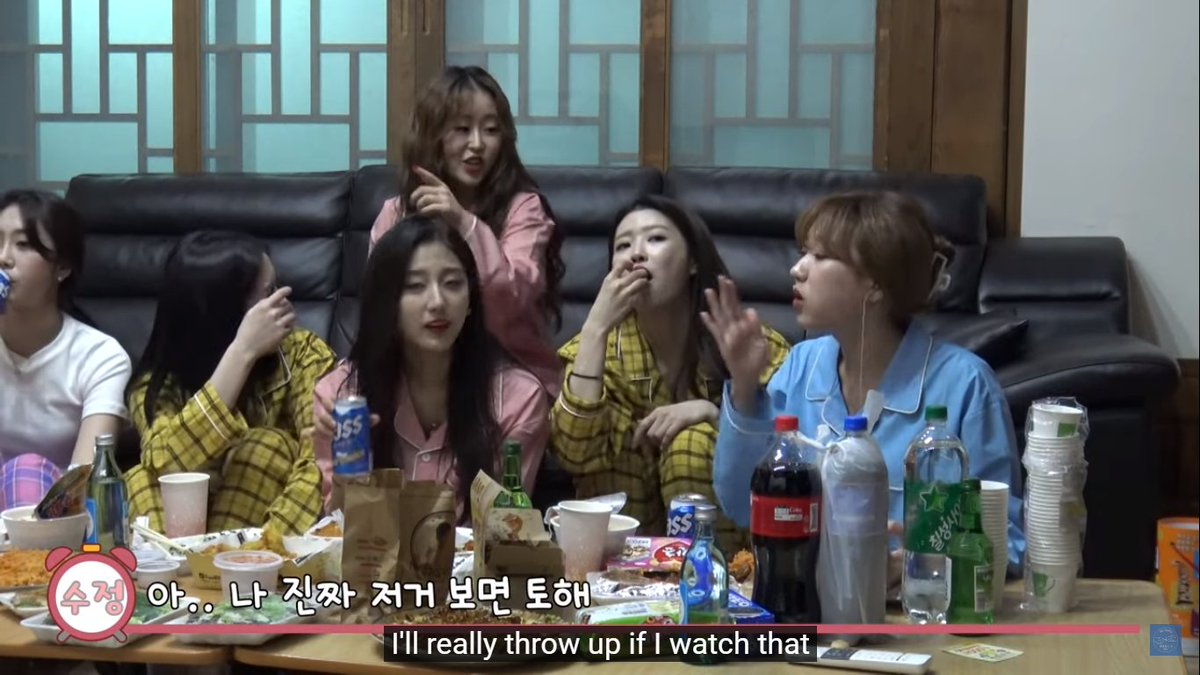 since sujeong cannot watch the horror movie, she then decided to watch the world of the married 