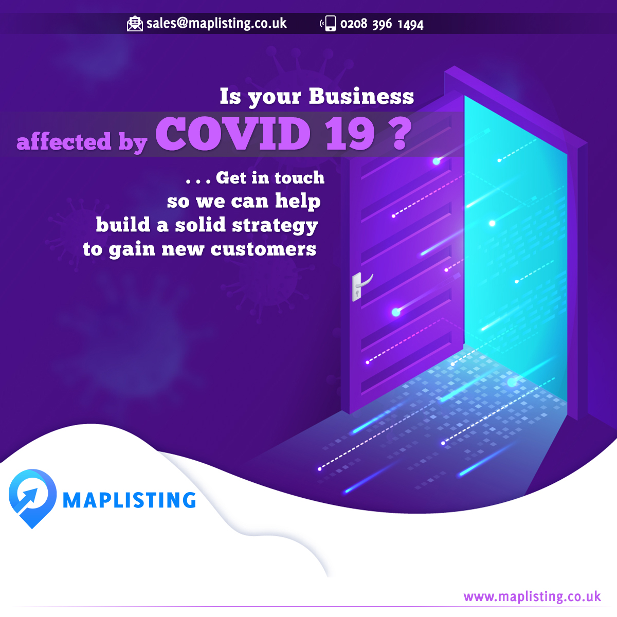 maplisting's tweet photo. Is your Business affected by #COVID19?

Get in touch so we can help build a solid strategy to gain new customers. Call us today 02083961494 or Send Email us at sales@maplisting.co.uk | visit https://t.co/KiNU5NrmrR

#DigitalMarketing #DigitalAgency https://t.co/nF1LilNHoD