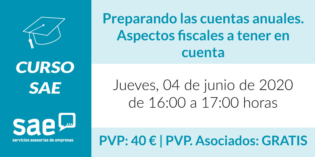 ¿Conoces las últimas novedades en lo que al depósito de Cuentas Anuales se refiere?
El objetivo de este curso es facilitar y refrescar los conocimientos necesarios para la elaboración de las Cuentas Anuales: bit.ly/2SJhovf