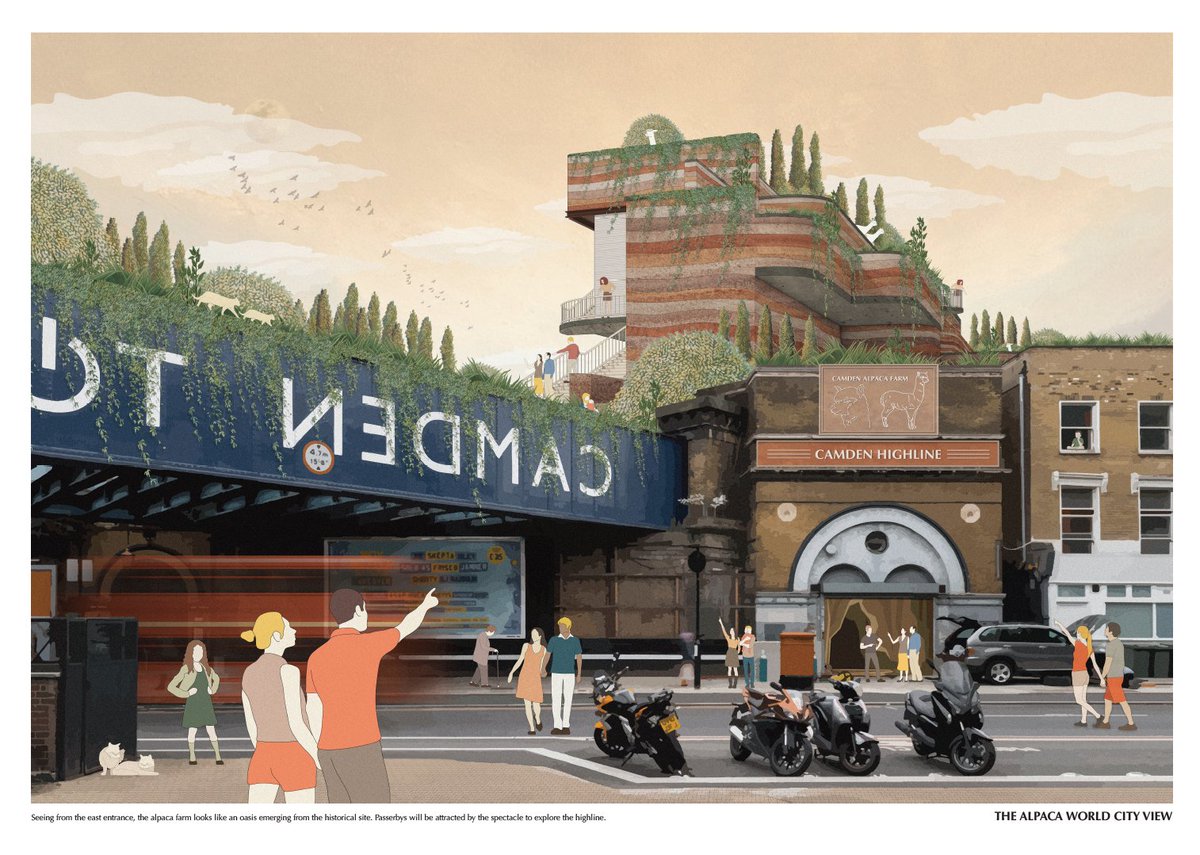 CamdenHighline's tweet image. Yang Tianzhou @vascoytz113 explored the possibility of a wool-producing alpaca oasis inspired by their natural Peruvian habitat on Machu Picchu.

#bartlettschoolofarchitecture