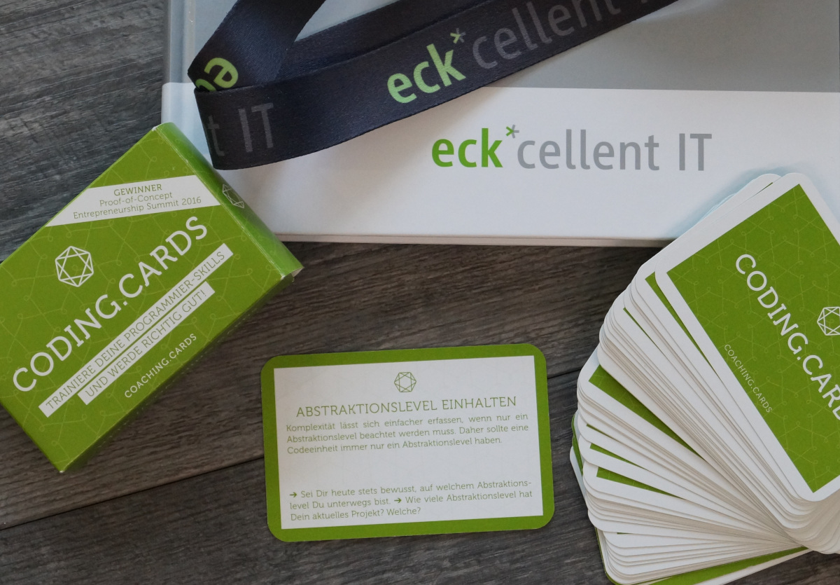 eckcellentIT's tweet image. Hier mal wieder ein Einblick in unsere #CodingCard der Woche: Eine Codeeinheit sollte immer nur ein Abstraktionslevel haben. Jetzt geht´s nachher aber erstmal konkret ins lange Wochenende… 😉
#CoachingTools #CodingCards #eckcellentIT