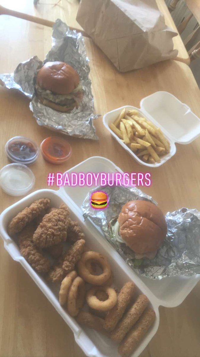 Wow perfect end to our family bike ride #BadBoyBurgers they were AMAZING!!
