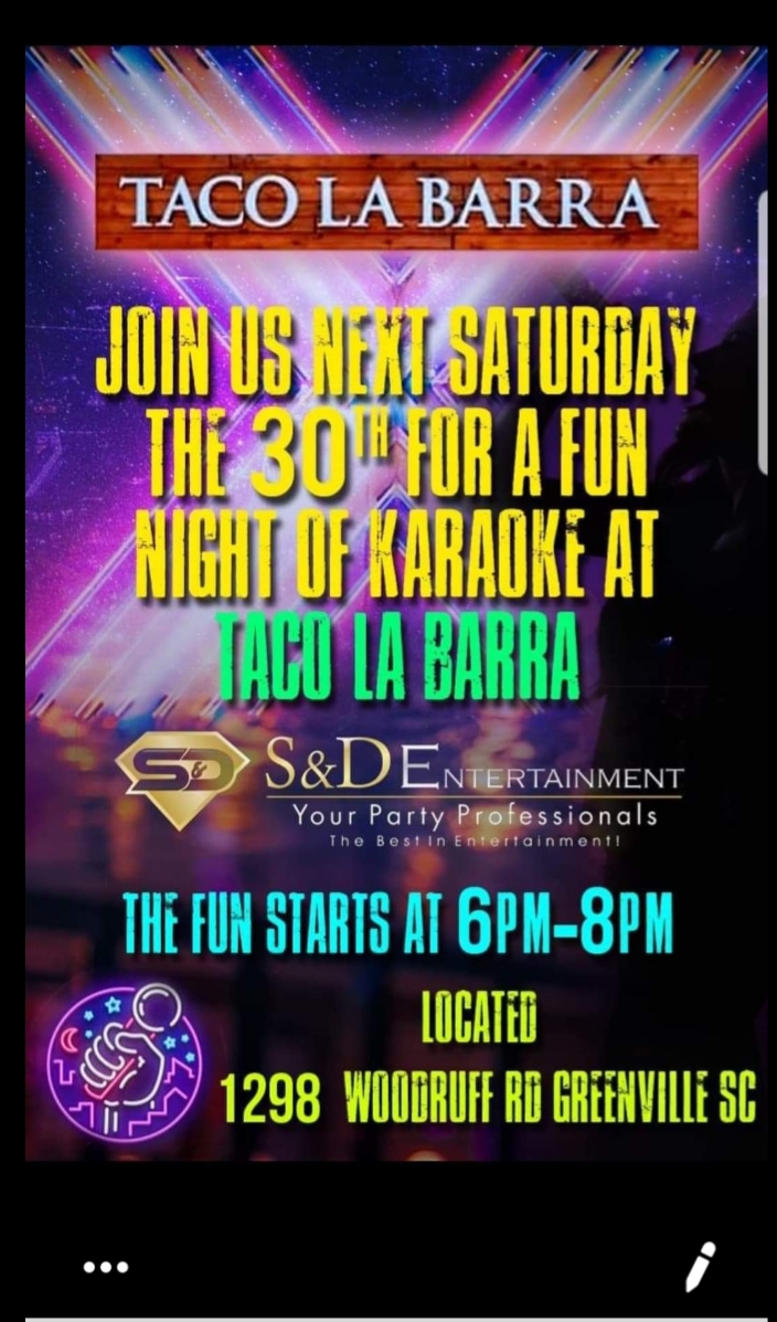 BarraTaco's tweet photo. FINALLY!!! You've had plenty of time to practice, now you have until THIS SATURDAY, May 30th, to get ready and come feel the music and Sing Your Heart Out! https://t.co/DDhagyPsWU
