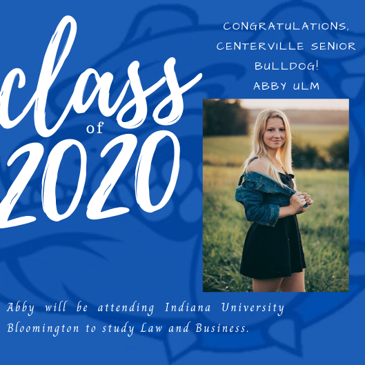 #SeniorSpotlight
Congratulations, Abby! Thank you for all of your hard work in the classroom, on the field and on the court! So very proud! Best wishes to you and all of your future endeavors! @mmccoypal @CentervilleSupt <a href="/Thollendonner/">Tim Hollendonner</a>  <a href="/IndianaUniv/">Indiana University</a>