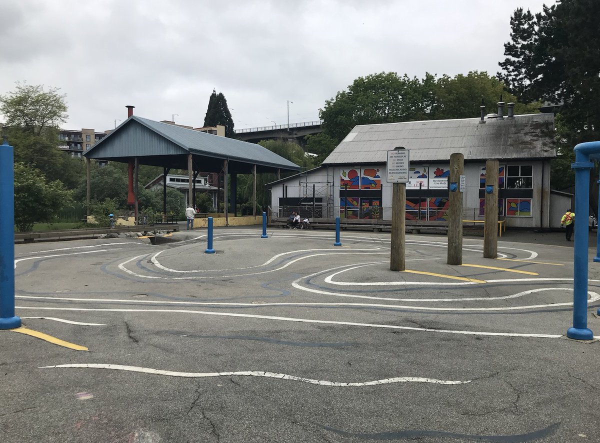 3. GRANVILLE ISLAND WATER PARK- A quarter of our points system is "would kids enjoy this?" and hecking yes they would- Unique water features, good use of space, decent non-water playground equipment- For parents, a pretty good spot to half watch their kids from, not much else