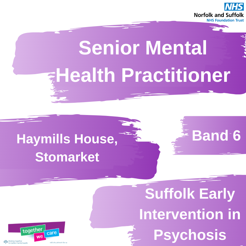 Are you looking for a new career, or maybe looking for a change? 
If so, click here today and start your journey with us now! 
bit.ly/SMHPractitione…
#TogetherWeCare #GettingBetterTogether #NSFT #NHS #EarlyInterventionInPsychosis #Nursing #MentalHealthNursing