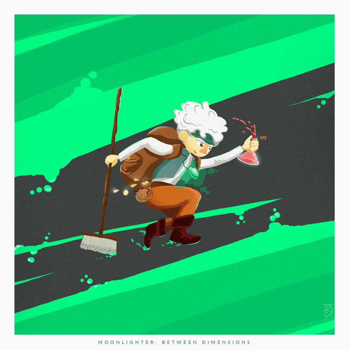 RufusBlackwood's tweet photo. 🎂 We're celebrating the 2nd Anniversary of #Moonlighter today! For the occasion, we've released #BetweenDimensions DLC on #Xbox + #Switch + #PS4!
AND on top of that, I've decided to create a little #fanart for the lovely folks at @DigitalSunGames! Happy Anniversary, Will! 🥂 https://t.co/Yuq1UPQhlW
