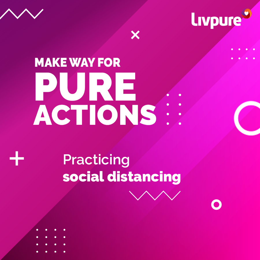 Livpure_India's tweet photo. The second step to a pure life is #PureActions. This lockdown, donβt let your actions aggravate your crisis. By practicing social distancing norms yourself and also encouraging others, you too can contribute to a safe and healthy nation. https://t.co/Ya4NoHQEgd