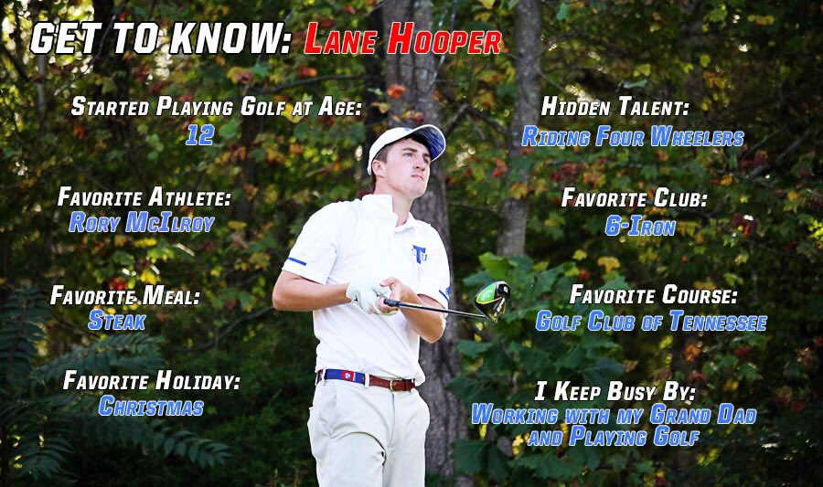 TSU_Golf's tweet photo. Here’s a Chance to Get to Know Lane Hooper
Year: Freshman
Major: Business
Hometown: Greenbrier, Tenn.
#BigBlueRising
#GotToKnow https://t.co/iAy2DfVAzk