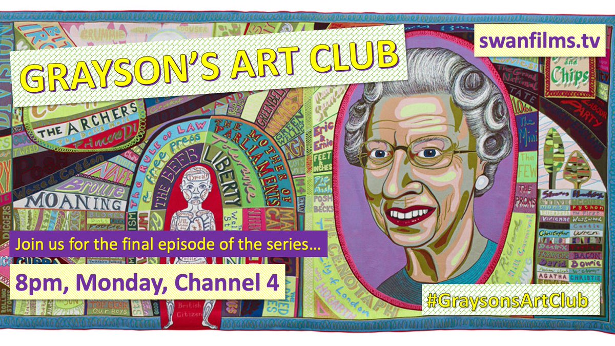 Another cracking #GraysonsArtClub on Monday. The theme is Britain. Joining ⁦<a href="/Alan_Measles/">Grayson Perry</a>⁩ and ⁦<a href="/Philippa_Perry/">Philippa_Perry</a>⁩ are Liza Tarbuck, Martin Parr, the Singh Twins and other surprise guests...
Monday 8pm ⁦<a href="/Channel4/">Channel 4</a>⁩