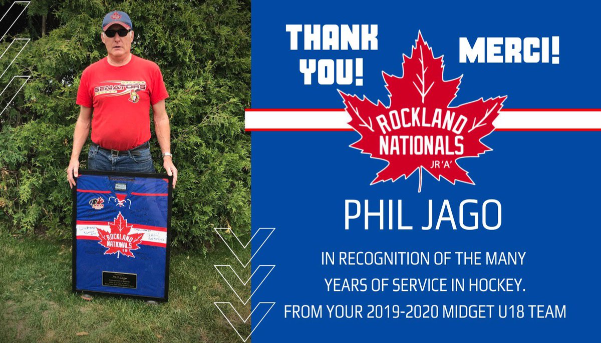 RocklandNatsJrA's tweet photo. Thank you Phil Jago! Merci Phil Jago!
In recognition of the many 
years of service in hockey.
From your 2019-2020 Midget U18 team. #rocklandnats #natshockey #recognition https://t.co/3Rgwi2W6KN