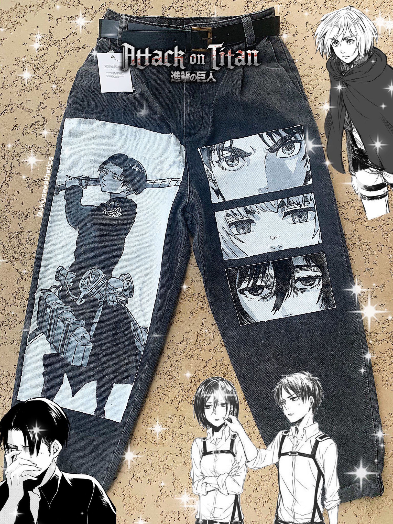 ally🍒 on Twitter "I paint custom anime jeans! I take commissions on my insta https//t.co